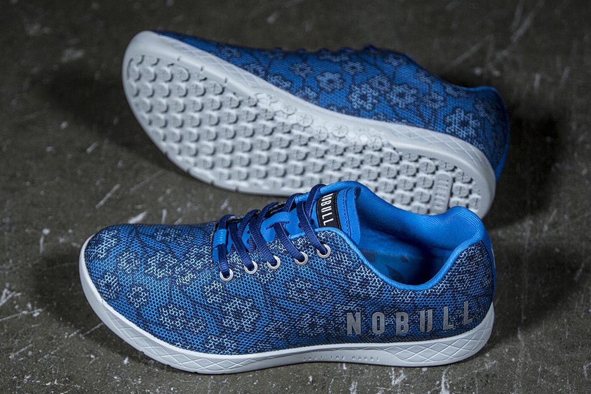 Nobull Superfabric Men\'s Trainers Blue Floral | Australia (SC9054)